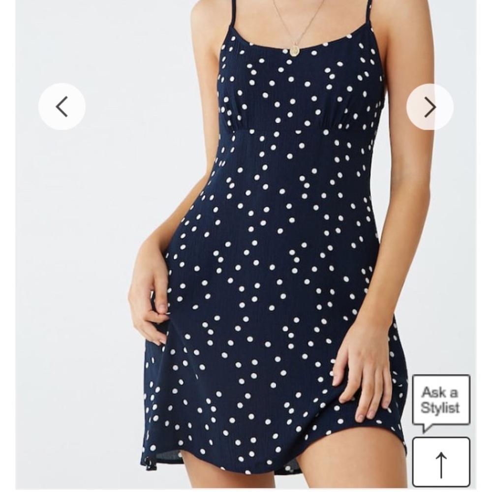 Navy Polka Dot Dress